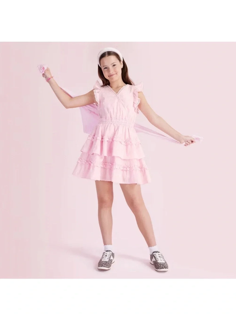 LoveShackFancy Beck Alouette Rose Embroidery Tiered Ruffle Dress - 12